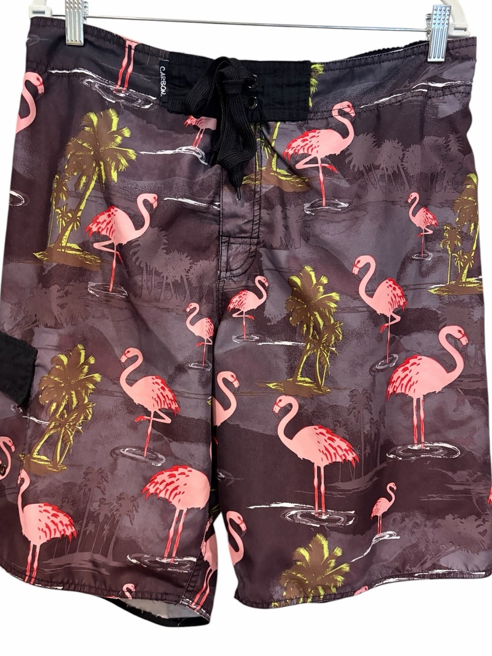 Carbon pink flamingo White Mesh-Lined Swim Shorts size XL